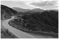 Glendora Ridge Road. San Gabriel Mountains National Monument, California, USA ( black and white)