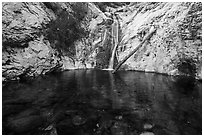 Pool and Lower Switzer Falls. San Gabriel Mountains National Monument, California, USA ( black and white)