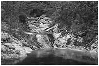 Arroyo Seco cascade. San Gabriel Mountains National Monument, California, USA ( black and white)