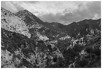 Bear Canyon at sunset. San Gabriel Mountains National Monument, California, USA ( black and white)