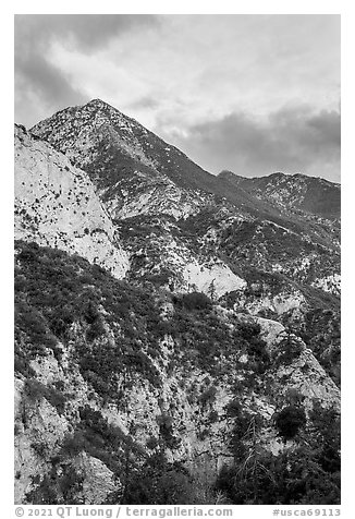 Peak above Bear Canyon at sunset. San Gabriel Mountains National Monument, California, USA