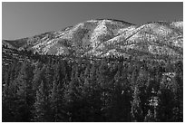 North face of Grinnell Mountain in winter. Sand to Snow National Monument, California, USA ( black and white)