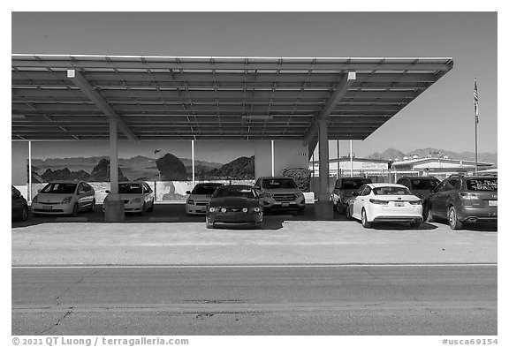 Lucerne Valley Elementary School. California, USA (black and white)