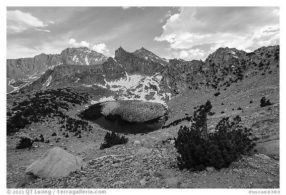 Big Pothole Lake, Inyo National Forest. California, USA (black and white)