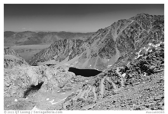 Switchbacks above Trail Camp, Inyo National Forest. California, USA (black and white)