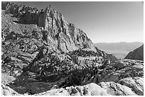 Mirror Lake from above, Inyo National Forest. California, USA ( black and white)