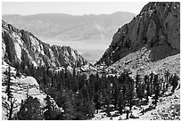Lone Pine Lake and Owens Valley, Inyo National Forest. California, USA ( black and white)