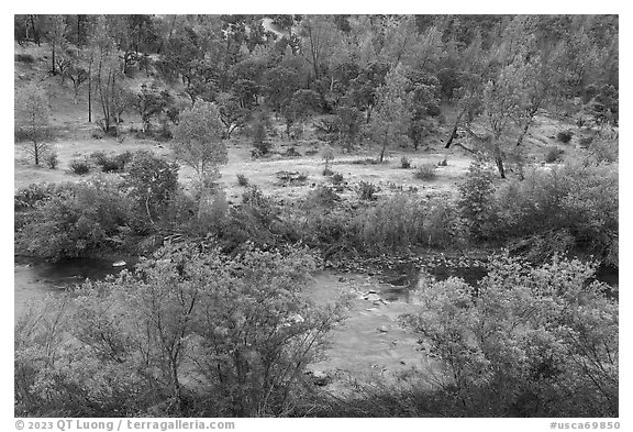 Cache Creek Canyon Regional Park. Berryessa Snow Mountain National Monument, California, USA (black and white)