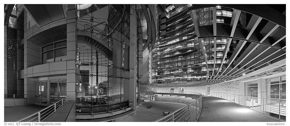 San Jose City Hall at dusk. San Jose, California, USA (black and white)