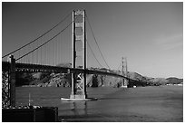 Golden Gate bridge, afternoon. San Francisco, California, USA (black and white)