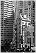 Columbus Tower. San Francisco, California, USA ( black and white)