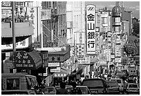 Chinatown street. San Francisco, California, USA ( black and white)