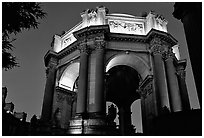 Rotunda of the Palace of Fine arts, night. San Francisco, California, USA ( black and white)