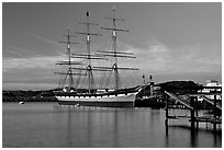 The Balclutha at sunset. San Francisco, California, USA ( black and white)