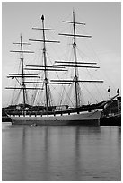 The Balclutha at sunset. San Francisco, California, USA (black and white)