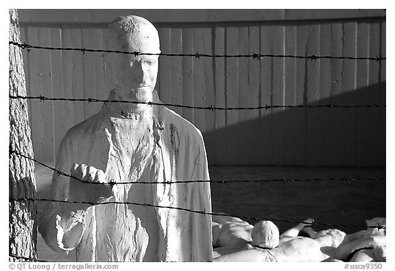 Memorial to Holocaust victims, Lincoln Park. San Francisco, California, USA (black and white)