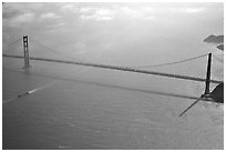 Aerial view of the Golden Gate Bridge. San Francisco, California, USA (black and white)