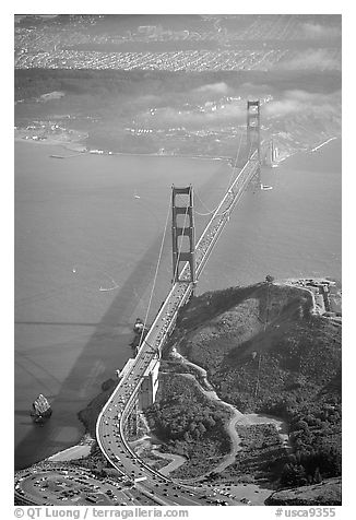 Aerial view of the Golden Gate Bridge. San Francisco, California, USA