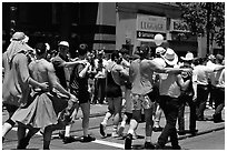 People marching during the Gay Parade. San Francisco, California, USA (black and white)