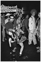 Halloween on Castro street. San Francisco, California, USA (black and white)