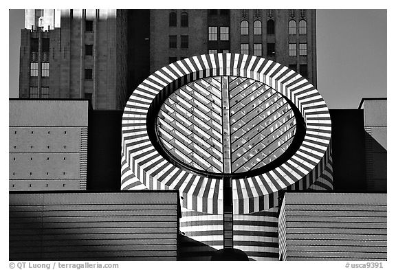 MOMA building. San Francisco, California, USA (black and white)