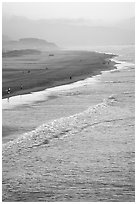 Ocean Beach at sunset. San Francisco, California, USA ( black and white)