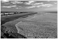 Ocean Beach at sunset. San Francisco, California, USA (black and white)
