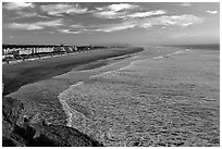 Ocean Beach at sunset. San Francisco, California, USA ( black and white)