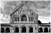 Memorial Chapel, early morning. Stanford University, California, USA (black and white)