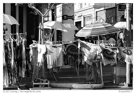 Colorful Tye die T-shirts for sale on Telegraph Avenue. Berkeley, California, USA