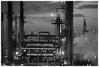 San Francisco Refinery, sunset, Rodeo. San Pablo Bay, California, USA ( black and white)