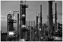 Pipes of Phillips 66 Oil Refinery, Rodeo. San Pablo Bay, California, USA ( black and white)
