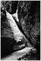 Rocks and path in Bear Gulch Caves. Pinnacles National Park ( black and white)