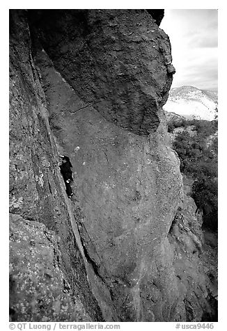 Rock climber. Pinnacles National Park (black and white)