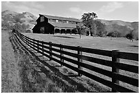 Ranch, Sunol Regional Park. California, USA (black and white)