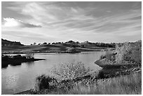 Grant Lake, Joseph Grant County Park. San Jose, California, USA ( black and white)