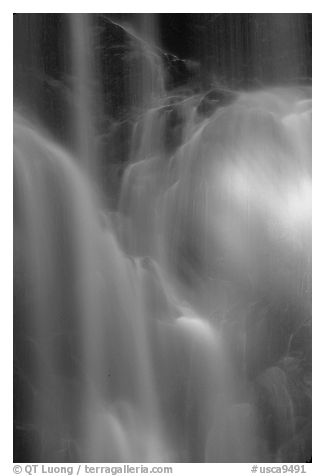 Berry Creek Falls. Big Basin Redwoods State Park,  California, USA (black and white)