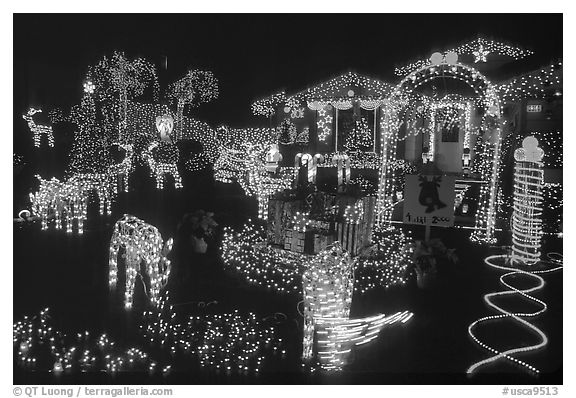 House Christmas Lights. San Jose, California, USA