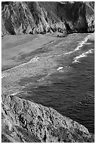 Beach near Devil's slide, sunset. San Mateo County, California, USA (black and white)