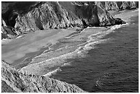 Beach near Devil's slide, sunset. San Mateo County, California, USA (black and white)