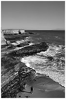 Surf, slabs, and cliffs, Wilder Ranch State Park. California, USA ( black and white)