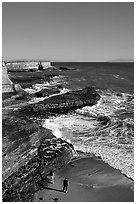 Surf, slabs, and cliffs, Wilder Ranch State Park. California, USA ( black and white)