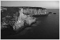 Cliffs at dusk, Wilder Ranch State Park. California, USA (black and white)