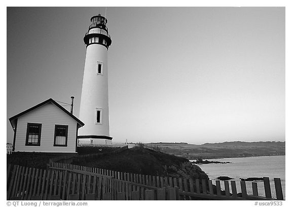 Pigeon Point Lighthouse, dusk. San Mateo County, California, USA