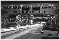 Cannery Row  at night, Monterey. Monterey, California, USA ( black and white)