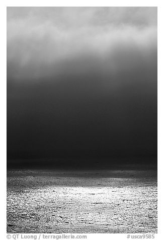 Light and fog over the Ocean. Big Sur, California, USA (black and white)
