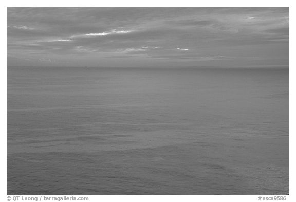 Pastel sunset  over the Ocean. Big Sur, California, USA (black and white)