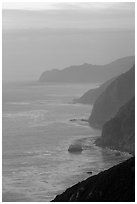 Coastline at sunset. Big Sur, California, USA ( black and white)