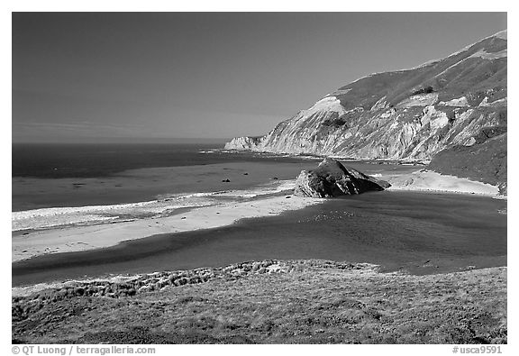 Lagoon and beach. Big Sur, California, USA