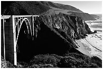 Bixby Creek Bridge. Big Sur, California, USA (black and white)